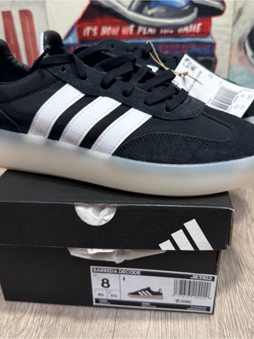 New Adidas Barreda Decode Black White Women Sizes 8 - Picture 6 of 6